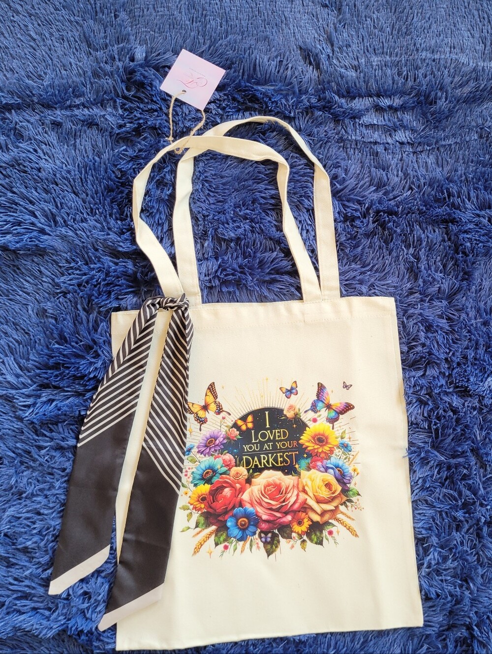 'I Loved You At Your Darkest Canvas Tote Bag With Sash